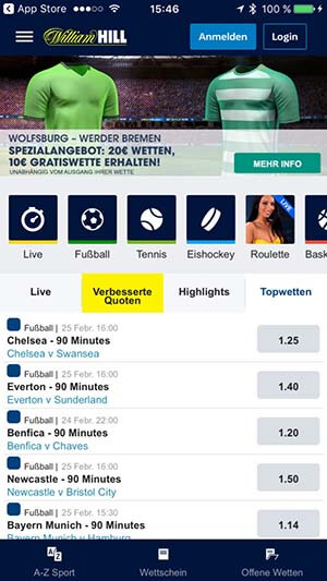 William Hill App Startseite