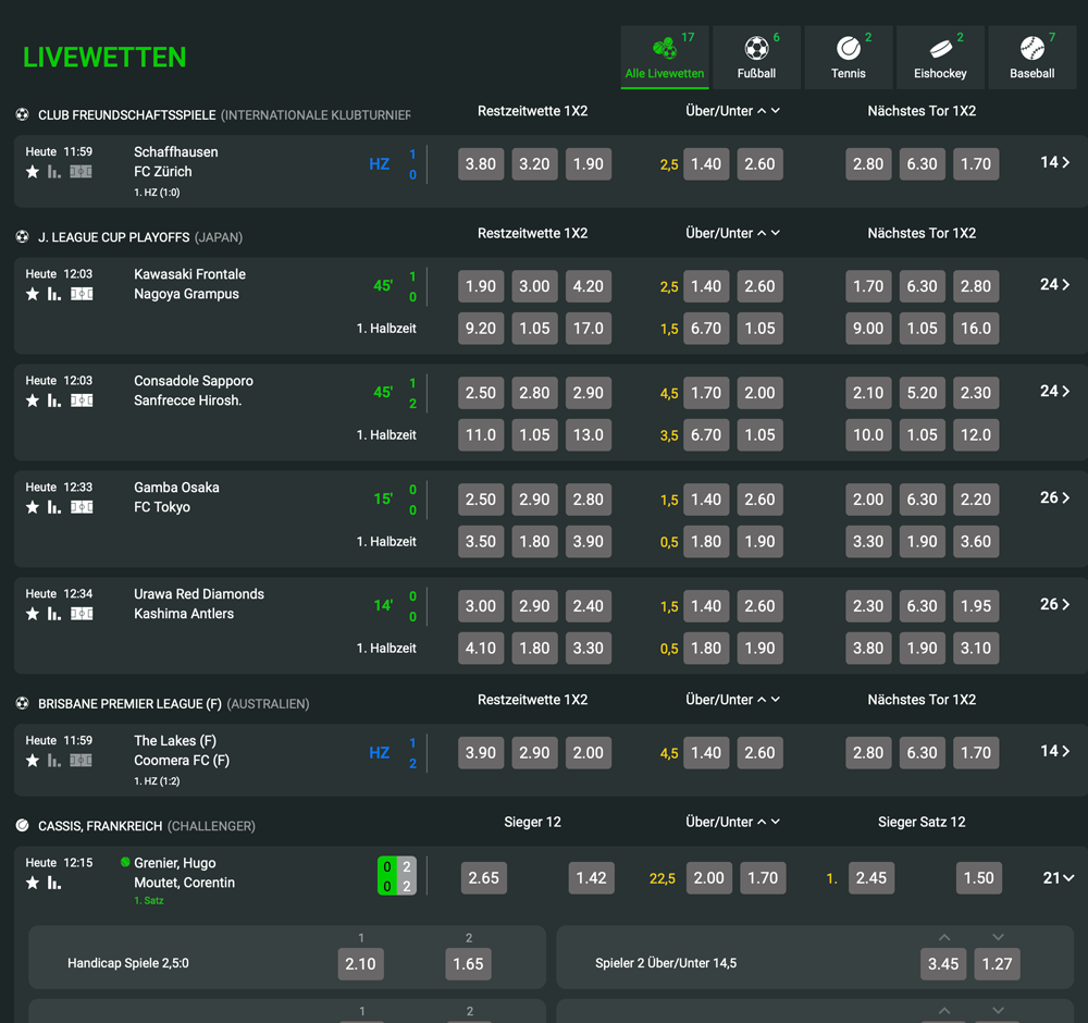 Tipster Live Wetten