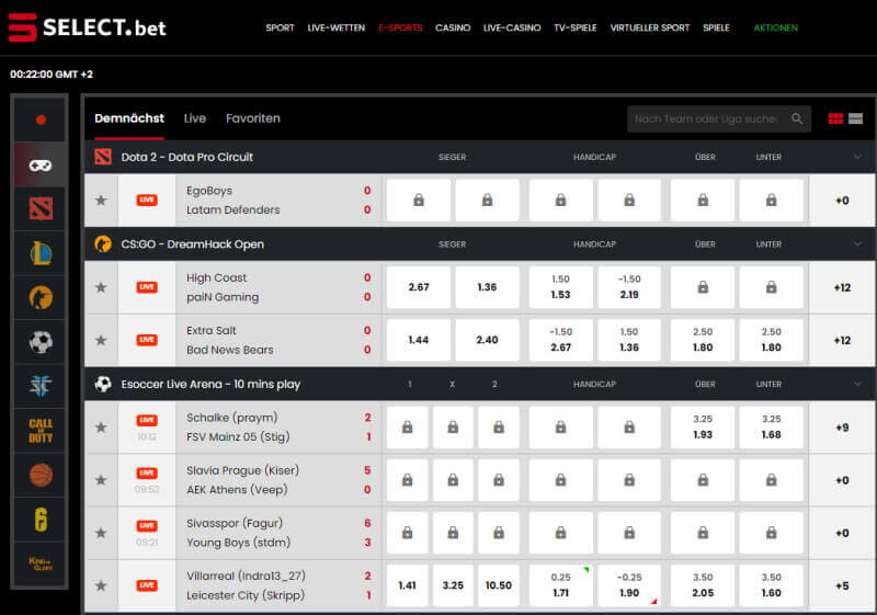 Select.bet esport Wetten Select.bet esport Wetten