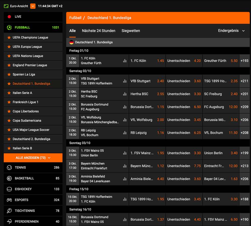 Betonic Sportwetten Ansicht