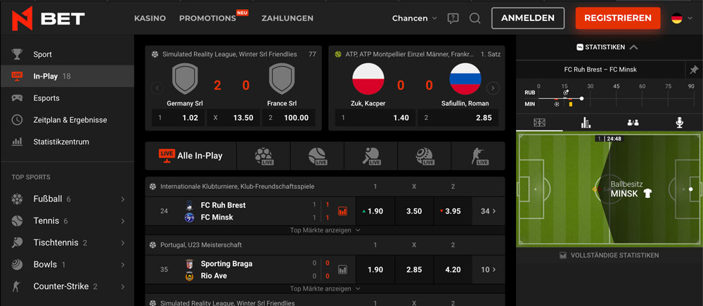 N1 Bet Livewetten