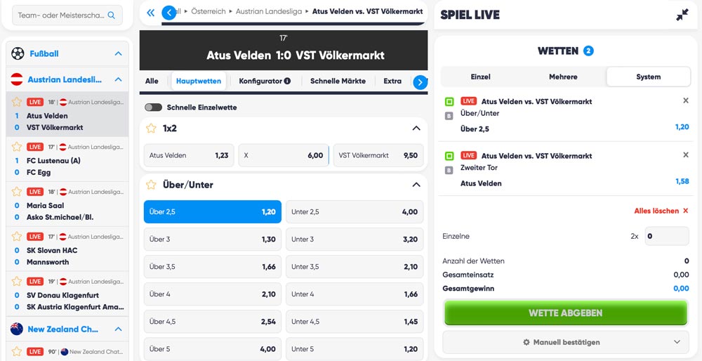 Cazimbo Livewetten